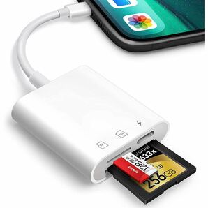 iPhone用 SDカードリーダー 急速充電 3in1 最新 iOS17 TFカードカメラリーダー microメモリSDカードリーダー 高速な写真とビデオ転送OTG