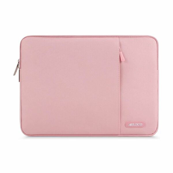 ラップトップ スリーブバッグ 対応機種 Laptop 15インチ ポリエステル 撥水 保護 縦型ケース ポケット付き（ピンク）