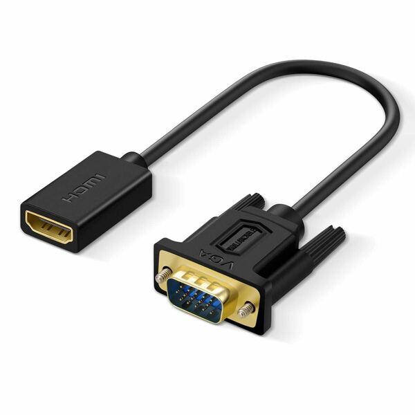 HDMI to VGA アダプタ, HDMI メス to VGA オス単方向伝送 HD 1080P For TV Stick/Chromecast/Rasberry Pi/TV Boxに対応 (15CM)