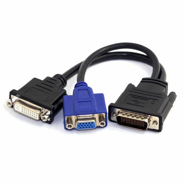 cablecc DMS-59 オス - DVI 24+5メス&VGA RG 15ピン メススプリッター延長 15cm