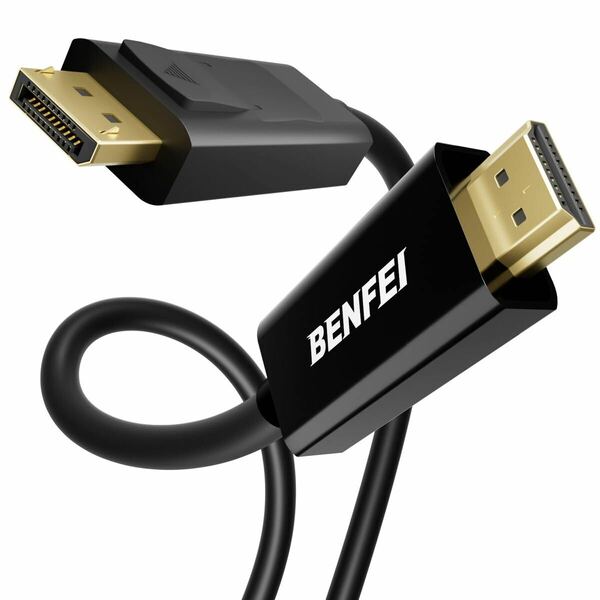 BENFEI 1.8m DisplayPort（ディスプレイポート） - HDMI ケーブル 、最大4K＠30Hzまでの解像度に対応（オス-オス 、逆方向に非対応）