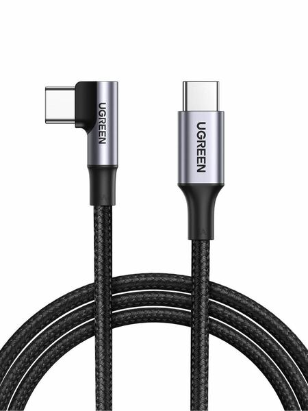 UGREEN L字 USB Cケーブル【PD 100W/5A急速充電 0.5M】ナイロン編み usb-c タイプc ケーブル タイプc多機種対応【ビデオ出力非対応】