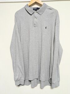 ポロバイラルフローレン　長袖　ポロシャツ　XL　グレー　灰色　大きいサイズ