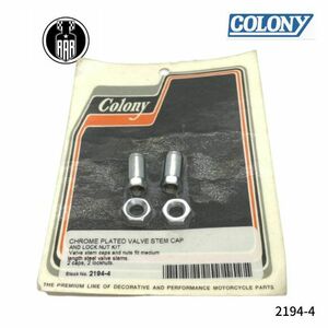 2194-4 Colony コロニー クローム バルブステム キャップ ナットキット ハーレーダビッドソン