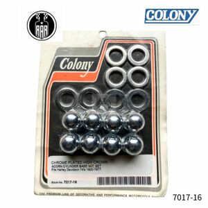 7017-16 colony コロニー クロームメッキ ハイクラウン エーコン シリンダーベース ナット ハーレーダビッドソン