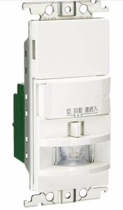 熱線センサ付自動スイッチ 壁取付 コスモシリーズ ワイド21 2線式・片切 LED専用 ホワイト WTK1511W