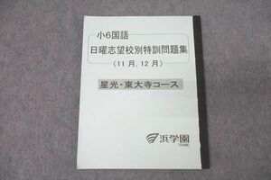 WL25-086 浜学園 小6国語 日曜志望校別特訓問題集 11月，12月 星光・東大寺コース テキスト 2023 10 m2D