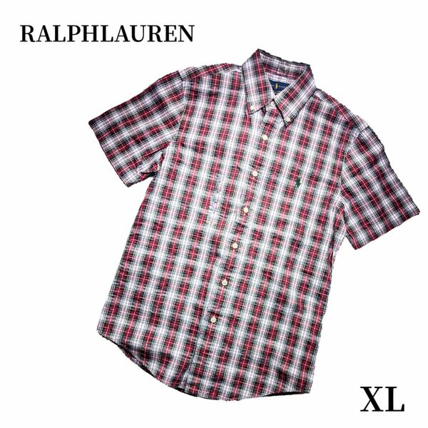 【 RALPH LAUREN 】新品 メンズ XS ラルフローレンメンズシャツ 半袖 シャツ チェック ラルフローレン