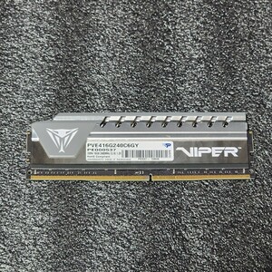 PATRIOT VIPER DDR4-2400MHz 16GB (16GB×1枚キット) PVE416G240C6GY 動作確認済み デスクトップ用 PCメモリ 