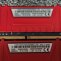 CORSAIR VENGEANCE LPX DDR4-2666MHz 16GB (8GB×2枚キット) CMK16GX4M2A2666C16R 動作確認済み デスクトップ用 PCメモリ _画像3