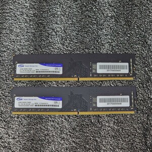 TEAMGROUP DDR4-2400MHz 8GB (4GB×2枚キット) TED44G2400C16BK 動作確認済み デスクトップ用 PCメモリ 