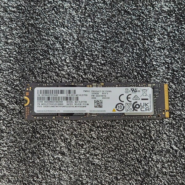 SAMSUNG PM9A1(MZVL21T0HCLR-00B00) 1024GB/1TB NVMe SSD フォーマット済み PCパーツ M.2 2280 動作確認済み 1000GB 960GB