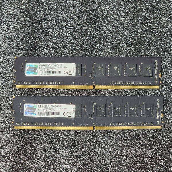 G.SKILL DDR4-2400MHz 8GB (4GB×2枚キット) F4-2400C17D-8GNT 動作確認済み デスクトップ用 PCメモリ 