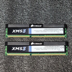 CORSAIR XMS3 DDR3-1600MHz 16GB (8GB×2枚キット) CMX16GX3M2A1600C11 動作確認済み デスクトップ用 PCメモリ 