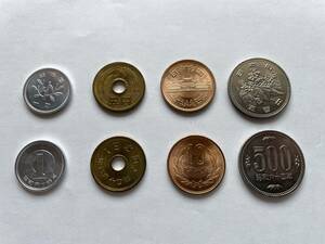 昭和６４年硬貨　５００円・１０円・５円・１円　各２枚