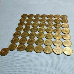 古銭 【全年号揃 50枚】 小型50銭黄銅貨 昭和22年〜昭和23年の画像5