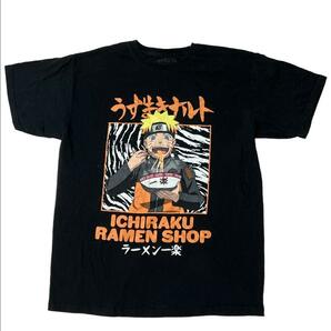 NARUTO 半袖Tシャツ うずまきナルト ラーメン一楽 キャラT e82 L相当