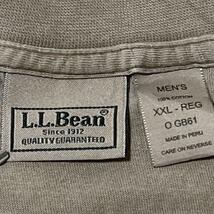 L.L.Bean ヘンリーネック 半袖Tシャツ 無地 カーキ US古着e97 XXL相当_画像3