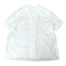 MERONA オープンカラー 半袖シャツ リネン100% 花柄刺繍 f70 XXL相当_画像2