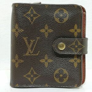 【中古】LOUIS VUITTON 二つ折り財布 モノグラム M61667 コンパクト・ジップ