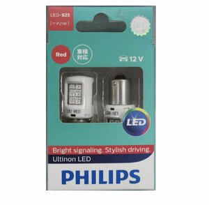 ☆フィリップス　LEDバルブ　S25　赤☆2ケ入り　ストップランプ　シングル　レッド　RED　Ultinon PHILIPS　11498ULRX2　12V　新品