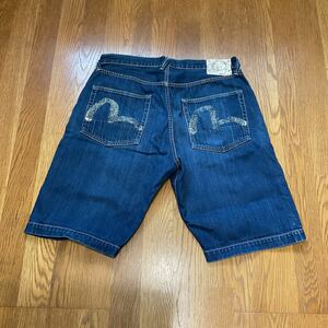 エヴィスデニムハーフパンツサイズ36 LOT7001 　古着　EVISU エヴィス デニム 