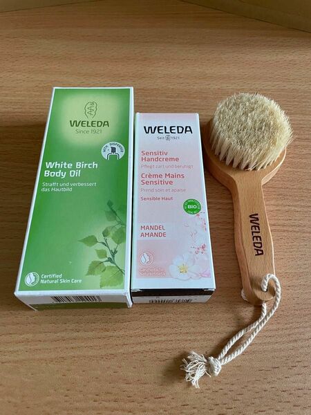 WELEDA ヴェレダ ホワイトバーチ ボディオイル 100ml セット ボディブラシ ハンドクリーム アーモンド