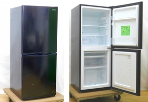 M164Mちょる★アイリスオーヤマ ノンフロン冷凍冷蔵庫 2ドア 冷蔵庫 142L IRSD-14A-B 2021年製 ブラック IRIS OHYAMA 通電確認済み