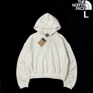 売切り【正規新品】THE NORTH FACE◆W GARMENT DYE HALF-ZIP HOODIE パーカー US限定 ショート丈 ガーメントダイ 立体ロゴ(L)白 181130-15