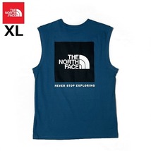 売切り【正規新品】THE NORTH FACE BOX NSE TANK タンクトップ Tシャツ US限定 ボックスロゴ グラフィック コットン(XL)青 180903-15_画像3