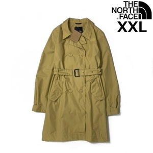 売切り【正規新品】THE NORTH FACE◆W BELTD TRENCH トレンチコート US限定 ロング丈 ハーフドームロゴ 軽量(XXL)茶 ベージュ 180915-15