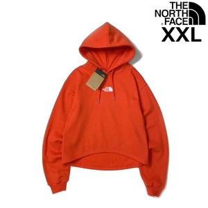 売切り【正規新品】THE NORTH FACE◆W EVOLUTION HI LO HOODIE プルオーバー パーカー US限定 ショート丈 ロゴ刺繍(XXL)赤 181130-5