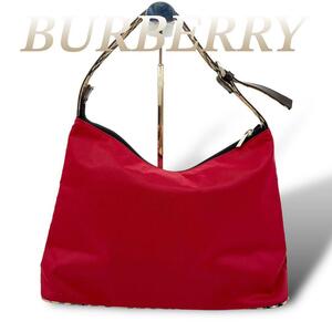 BURBERRY ハンドバッグ ノバチェック レッド ブルーレーベル 60516