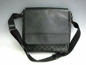 ★美品★COACH コーチ　ショルダーバッグ メンズ チャコール ブラック★