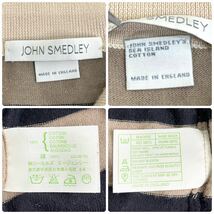 505美品 M相当 英国製 ジョンスメドレー JOHN SMEDLEY シーアイランドコットン ポロシャツ ボーダー柄 S_画像8