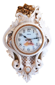 送料無料 姫家具 ロココ クラシック ローズ バラ ばら 薔薇 壁時計装飾 振り子 無音時計 スムース クロック ウォール サイレントクロック