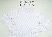 ★美品★PEARLY GATES パーリーゲイツ / PG89 ロゴプリント総柄 モックネック インナーシャツ / サイズ４_画像8