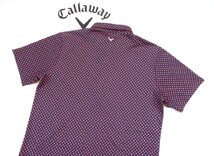 ★超美品★Callaway キャロウェイ / トマトジオメトリック ジャカード プルオーバーシャツ DRY / サイズLL _画像7