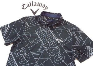 ★超美品★Callaway キャロウェイ / コート柄 プルオーバー ボタンダウンシャツ DRY・UV / サイズLL