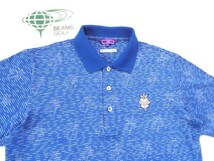 ★美品★BEAMS GOLF ビームスゴルフ PURPLE LABEL / ヤシ柄×海デザイン ポロシャツ DRY / サイズＭ_画像3