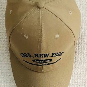 キャップ　帽子　1989年ニューヨーク　ベージュ
