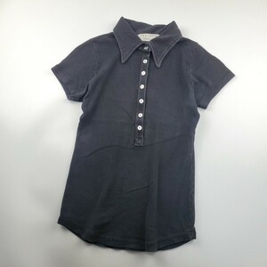 ＊b 【USA製/スリムなシルエット】 ジューシークチュール JUICY COUTURE ポロシャツ 半袖 Sサイズ 婦人服 レディース トップス 黒 ブラック