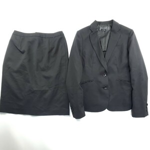 ＊a 【洗練されたデザイン】 SIDLAY スーツ セットアップ 11号/67-93サイズ 婦人服 ジャケット バックスリット スカート 黒 ブラック