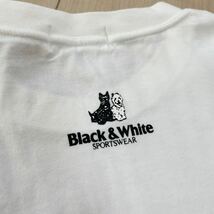 美品　BLACK&WHITE ブラックアンドホワイト　半袖　Tシャツ フリーサイズ　ホワイト　白　丸首　プリントTシャツ　_画像4