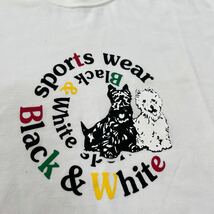 美品　BLACK&WHITE ブラックアンドホワイト　半袖　Tシャツ フリーサイズ　ホワイト　白　丸首　プリントTシャツ　_画像2