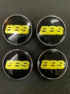 ★限定販売★60mm◆BBS ロゴ ブラック ゴールド3Dロゴ センターキャップ リング付き◆★1台分4個1セット★