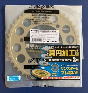 SUNSTAR サンスター RK-102-42 リア リヤ スプロケット スプロケ 520-42 42T 42丁 520 42 YZF-R25 YZF-R3 MT-25 MT-03 EX-4 新品