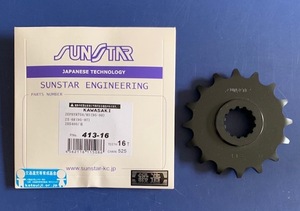 サンスター SUNSTAR 413-16 フロントスプロケット 525-16T 16T 16丁 ゼファー750 ゼファー750RS 95-00 ZX-6R ZRX400 ZRX4002 新品 525 16