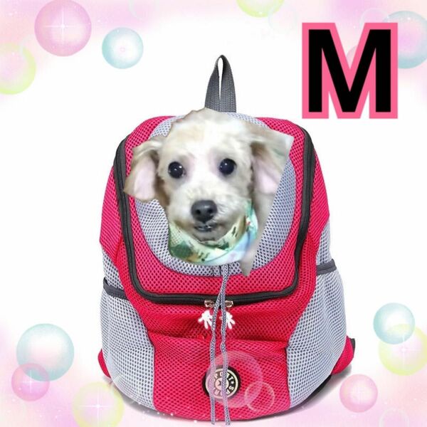 ペットキャリーバッグ　犬　猫　リュック　M ピンク　小型犬　バックパック とっても可愛い　 ペット用　旅行　散歩