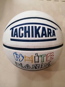 使用品 バスケットボール 7号 合成皮革「TACHIKARA タチカラ WHITE HANDS ホワイト ハンズ」(検) molten MIKASA SPALDING